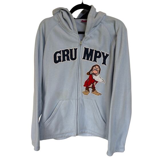 Y2K Disney Vintage Grumpy Fleece Hoodie Sweatshirt Disneyworld Snow White XL - Picture 1 of 11